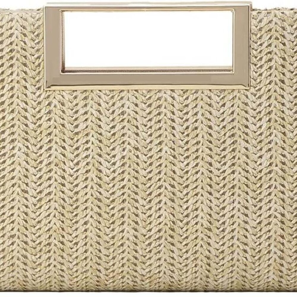 Straw Clutch Women Summer Woven Evening Bag Crossbody Tote Gift